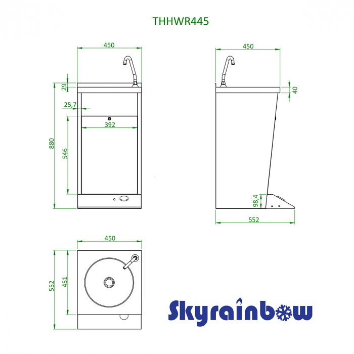 Handwaschbecken mit Fusspedal