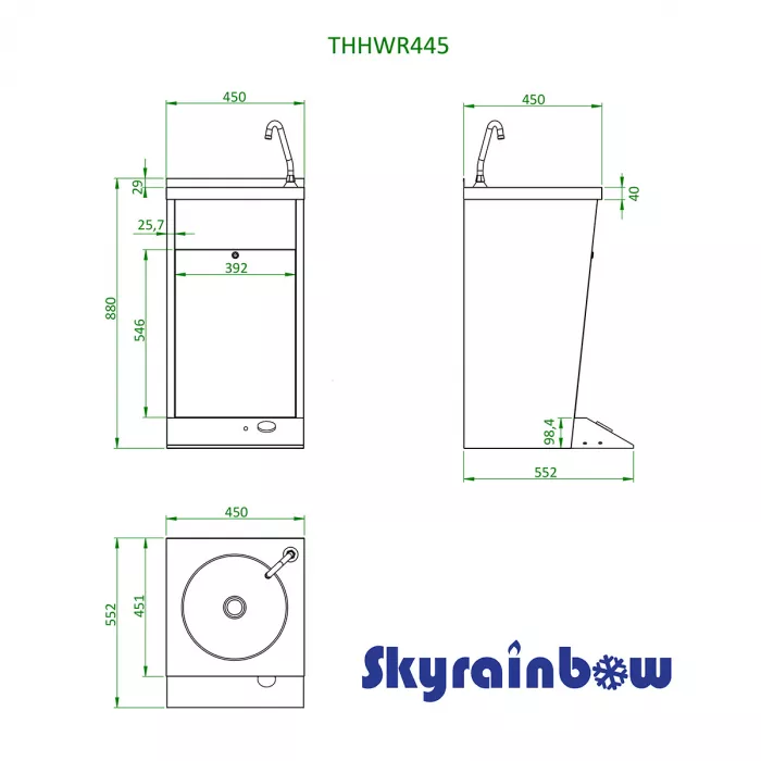 Handwaschbecken mit Fusspedal