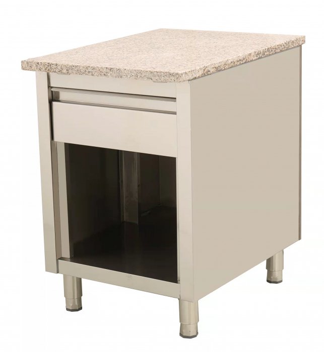 Skyrainbow Kassentisch 40×82 – Granit rosa-grau