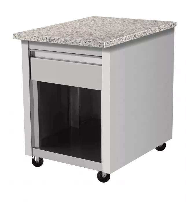 Skyrainbow Kassentisch 60×82 – Granit rosa-grau