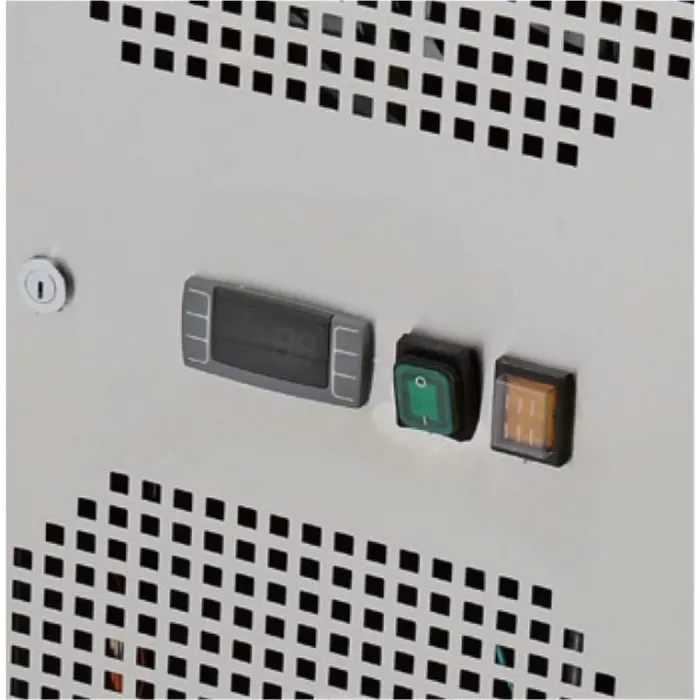 Pizzakühltisch Granit mit 2 Türen & 7 Schubladen – GN1/4-Aufsatz, 202,5×80×86 cm