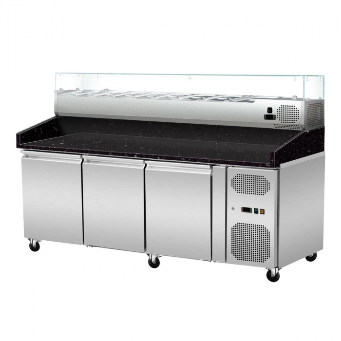 Skyrainbow Pizzakühltisch 203×80 – 3 Türen, Star Galaxy