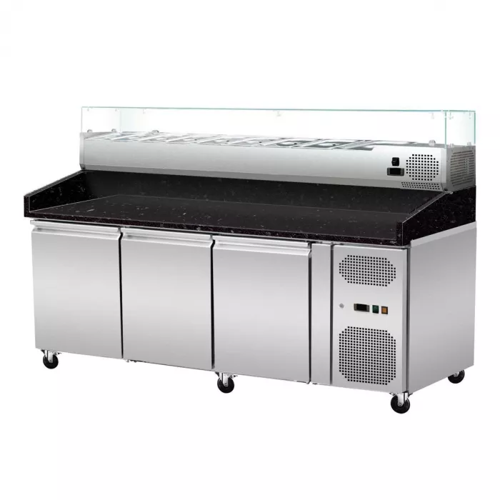 Skyrainbow Pizzakühltisch 203×80 – 3 Türen, Star Galaxy