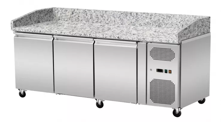 Pizza Kühlthek Granit Rosa Grau 3 Türen 203 x 80 - Gastrohot