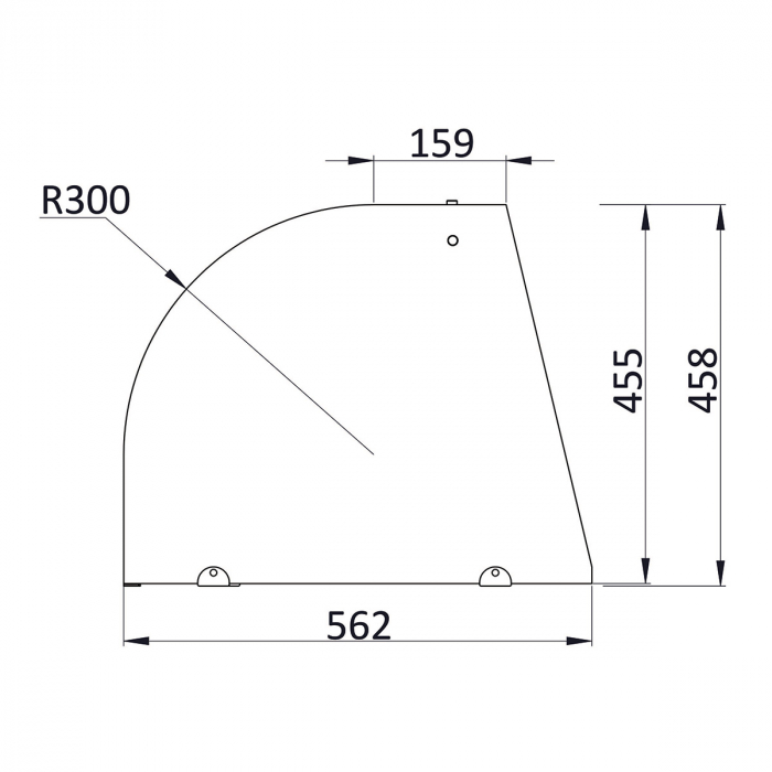 Skyrainbow Saladette 90×70 – 2 Türen, Glas gebogen