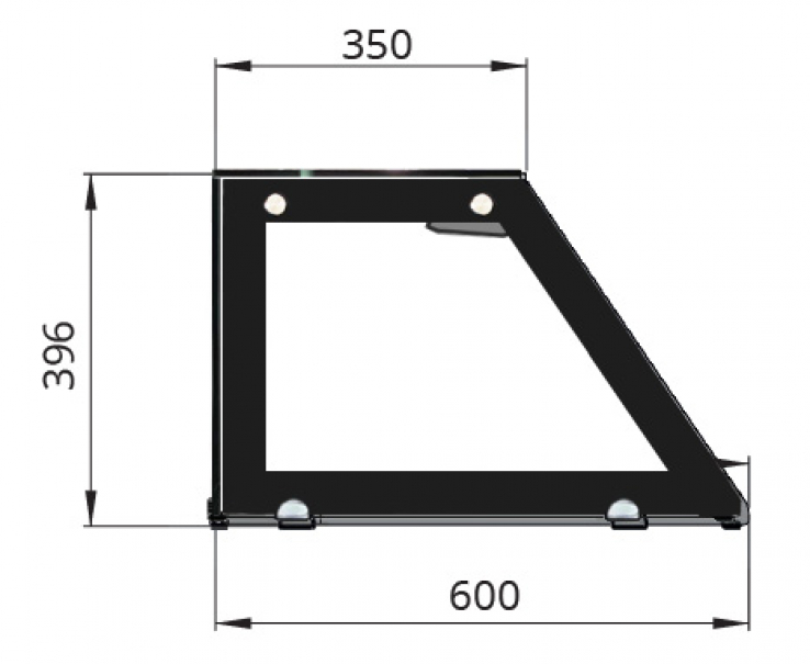 Glasaufsatz kurz – THSAI158/THBM158, Klarglas (schwarz)