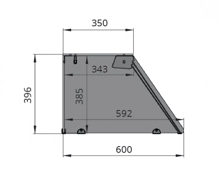 Kalte Theke, 4x GN1/1, Granit Star Galaxy schwarz, 153x82x85.5 Glasaufbau Klarglas ohne Zwischenablage, H=396mm