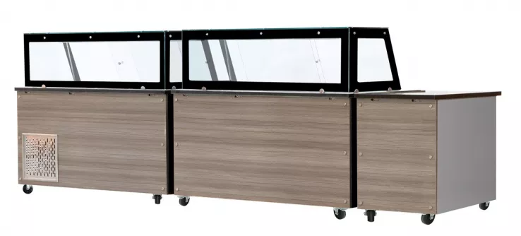 Kalte Theke, 5x GN1/1, Granit Star Galaxy schwarz, 188x82x85.5