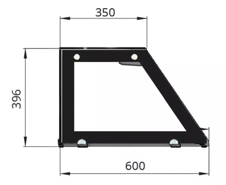 Glasaufsatz kurz – Klarglas gerade mit schwarzem Rand