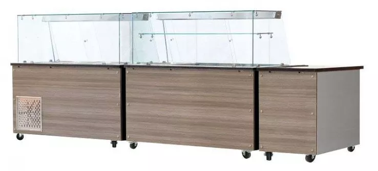 SNACK-Line Kalte Theke 6×GN1/1 – Granit schwarz (ohne Glasaufbau)