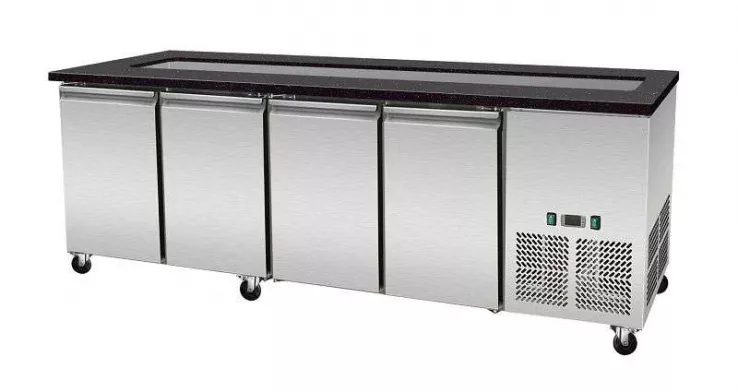 SNACK-Line Kalte Theke 6×GN1/1 – Granit schwarz (ohne Glasaufbau)