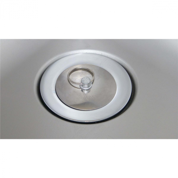 Spültisch aus Edelstahl, zwei Becken Mitte, 120 x 70