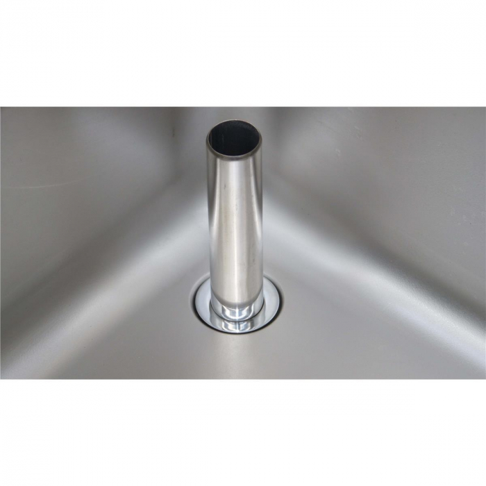 Spültisch aus Edelstahl, ein Becken Mitte, 70 x 70