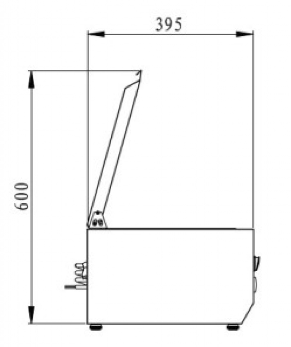 Kühlaufsatzvitrine GN 1/3, 200 x 40, Edelstahldeckel