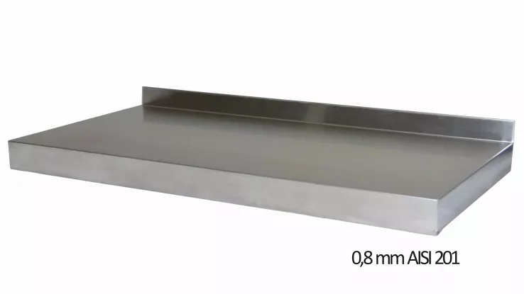 Wandbord aus Edelstahl – verstärkt, 1 Boden, 100×40 cm