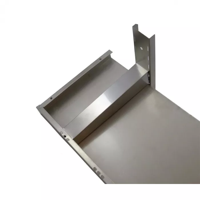 Wandbord aus Edelstahl – verstärkt, 1 Boden, 200×40 cm