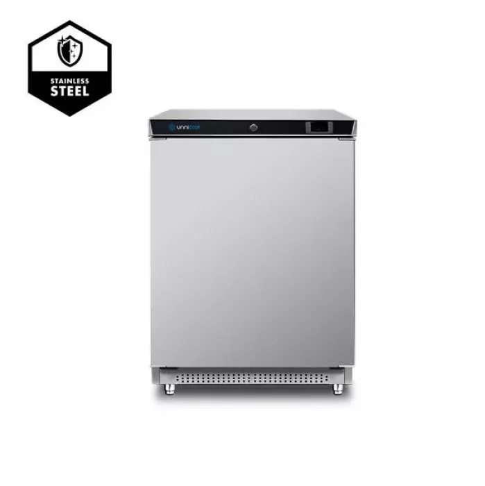 Kühlschrank 200L aus Edelstahl mit LED und Schloss