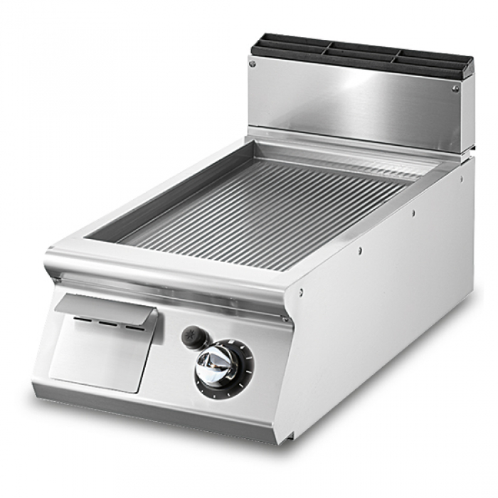 Gas Grillplatte Tischmodell gerillte verchromte Platte - Gastrohot 51059