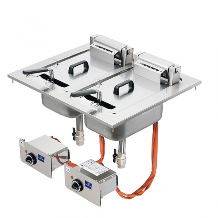 Elektro-Fritteuse | Einbaumodell | 10+10 Liter