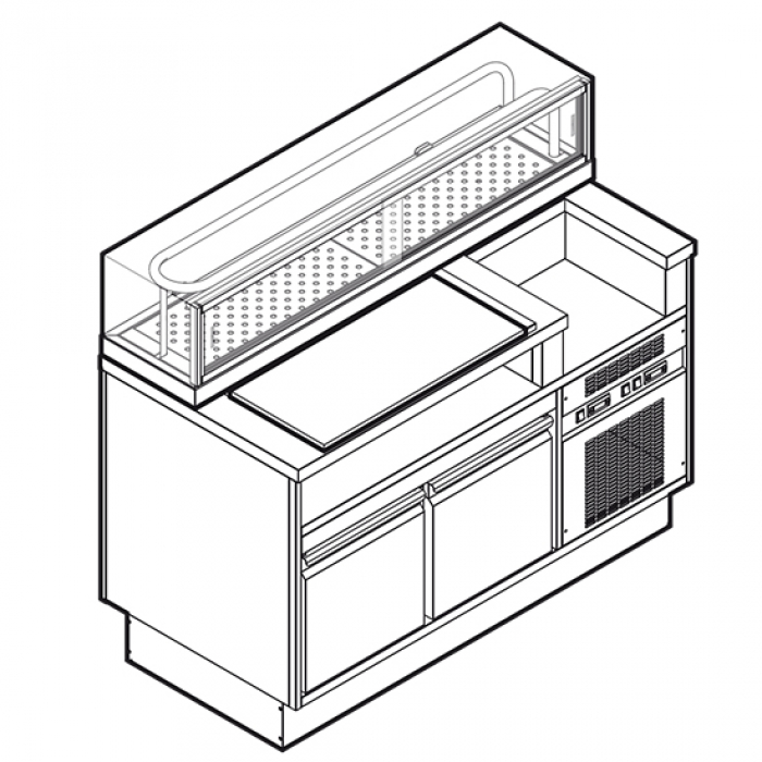 Sushi-Station 1400 mm mit gekühlten Unterbau