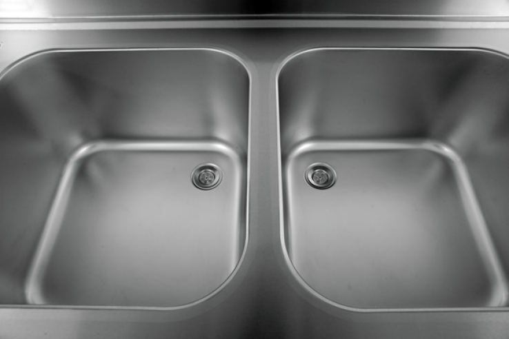 Edelstahl Spüle 2 Becken links 180x70x85cm geschweißt