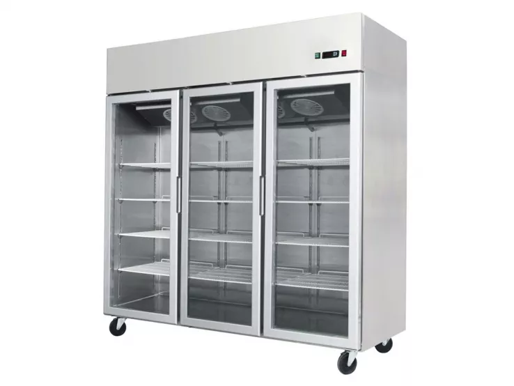 Dreitüriger Glastürtiefkühlschrank