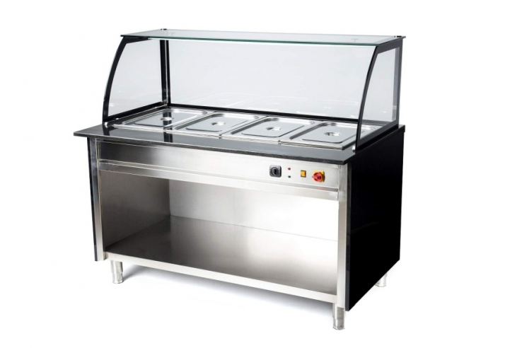 Bain Marie, 4 X GN 1/1 Temp.0 bis 90, 1460X850X850/1300 | Weiß-Schwarz