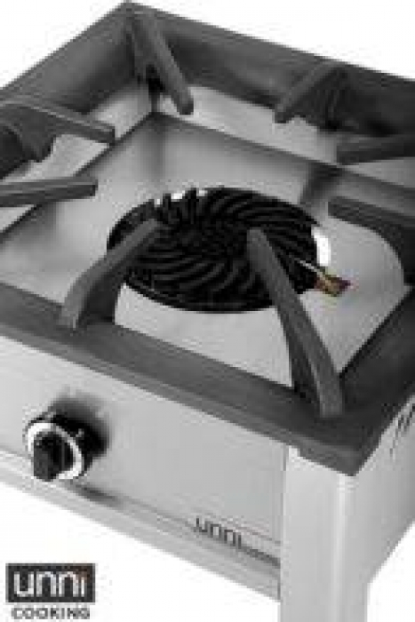Gasherd UnniCooking 12 kW Edelstahl Gusseisenbrenner kompakt
