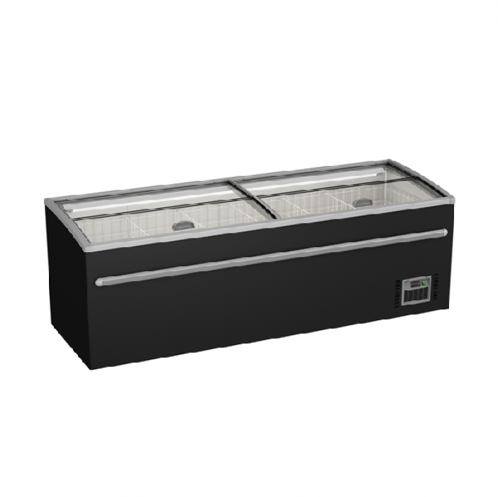 Gefrierschrank 1040L Schwarz – Automatisches Abtauen, Glasdeckel