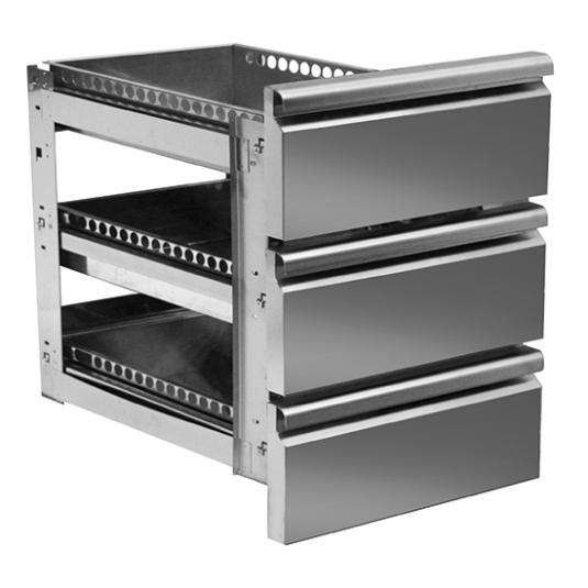 Schubladenkit 3x 1/3 für Pizzatische Tiefe 800