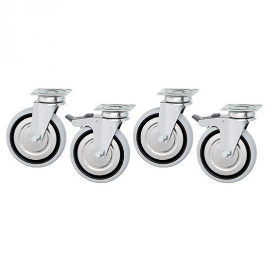 Rädersatz (2 mit Bremse und 2 ohne Bremse)