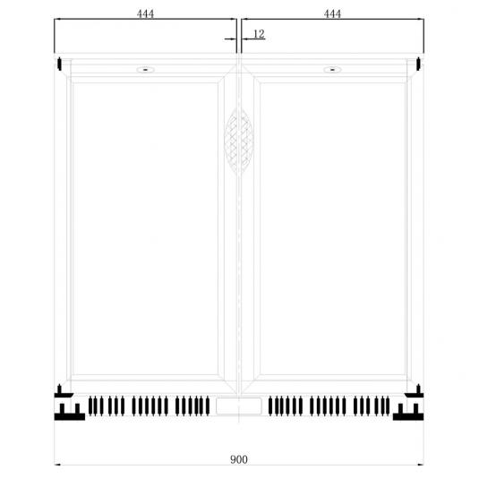 Barkühlschrank mit 2 Glasflügeltüren | 200 Liter