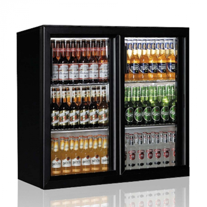 Barkühlschrank mit 2 Glasschiebetüren | 200 L