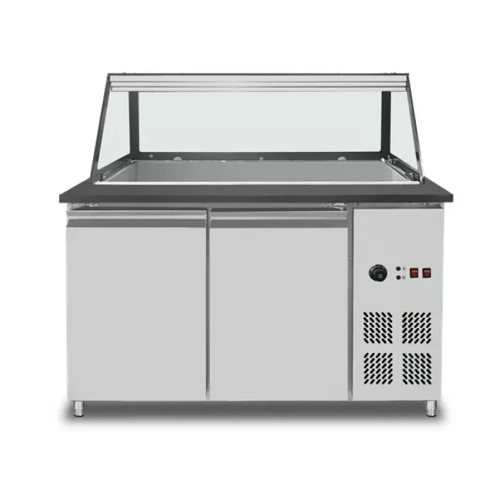 Bain-Marie-Theke 4x GN 1/1 Black Star Galaxy Granit 153x82x85,5 cm