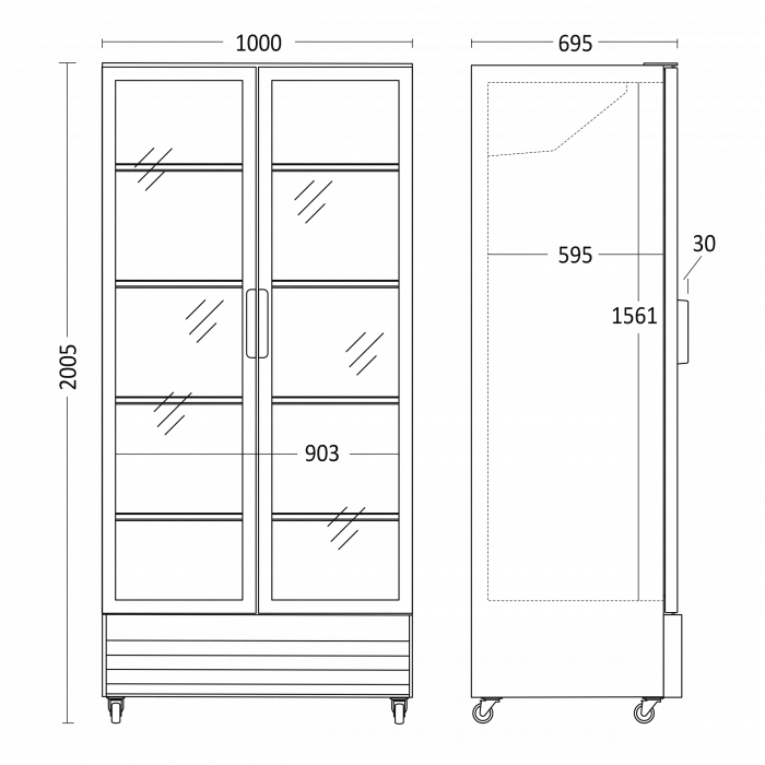 Getränkekühlschrank mit 660 L Nutzinhalt & LED – Umluftkühlung