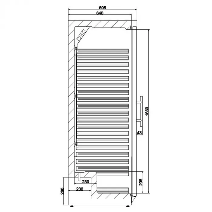 Combisteel Lagerkühlschrank weiß 570 Liter mit 1 Glastür | +2°/+8° C