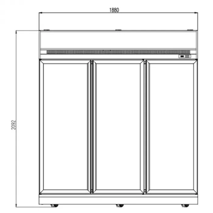 Combisteel Glastürkühlschrank mit 3 Glastüren | Silber | Werbedisplay | 1530 Liter | B1880 x T710 x H2092 mm