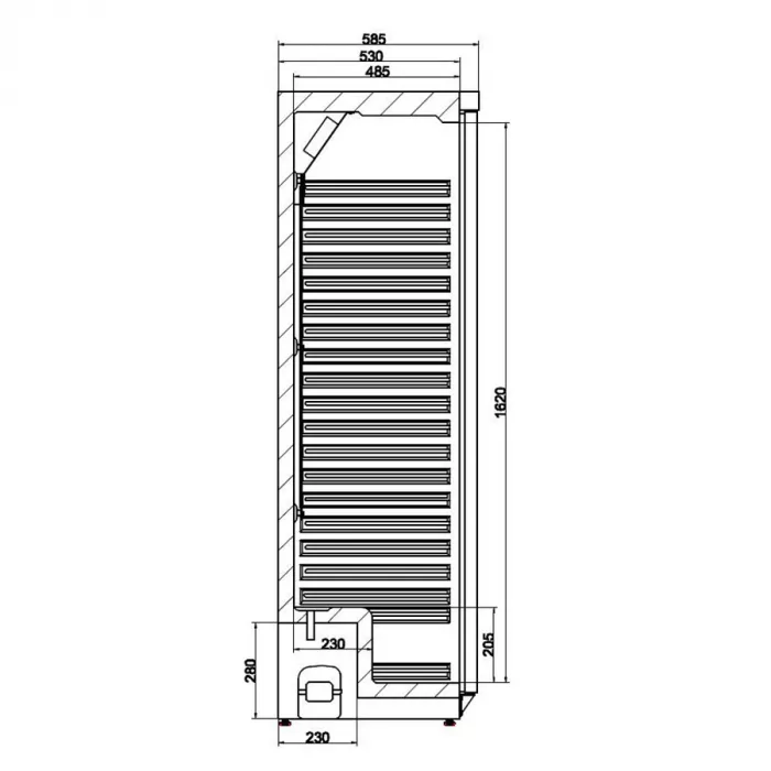Combisteel Lagerkühlschrank 60 cm breit 350 Liter mit 1 Volltür | +2° / +8° C