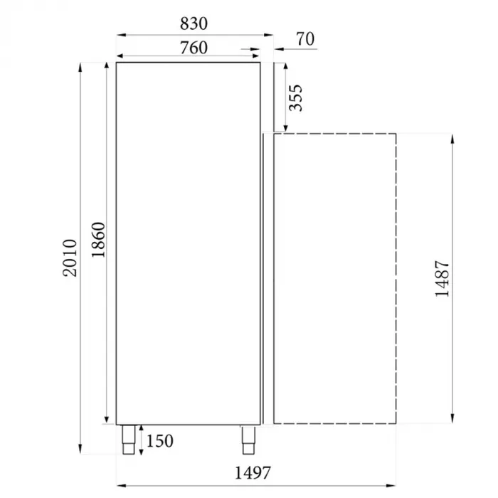 Combisteel Lagerkühlschrank 1325 Liter mit 2 Glastüren | Umluftkühlung | +2° / +8°C