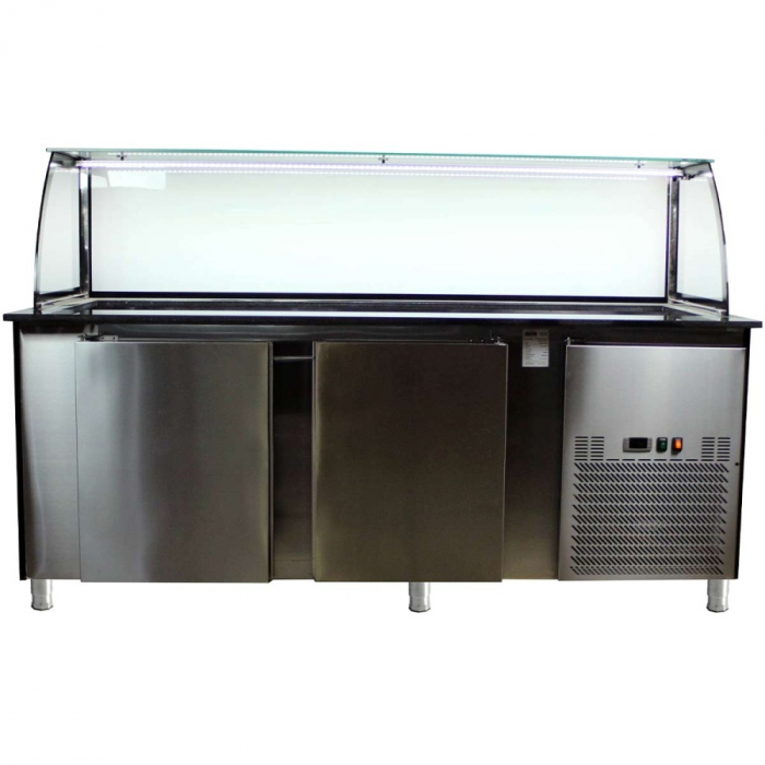 Salattheke (Dönertheke) Braun | 5 x 1/1GN + 1 x 2/4GN | B2000 x T850 x H1300 mm