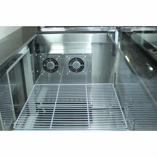 Salattheke (Dönertheke) Braun | 5 x 1/1GN + 1 x 2/4GN | B2000 x T850 x H1300 mm