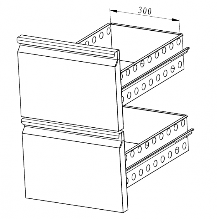 Kühltische Schubkastensatz 1/2 Standard für 700 mm Tiefe