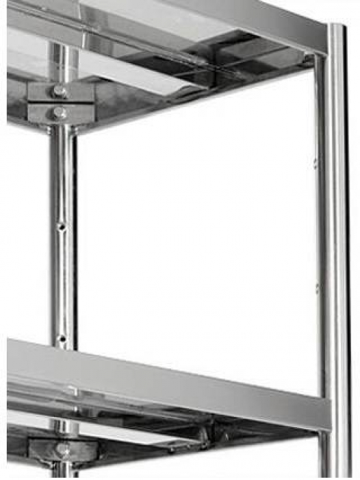 Edelstahl Regaleinheit ECO 2000x500xH1800 mm – 4 Böden, 500 mm tief