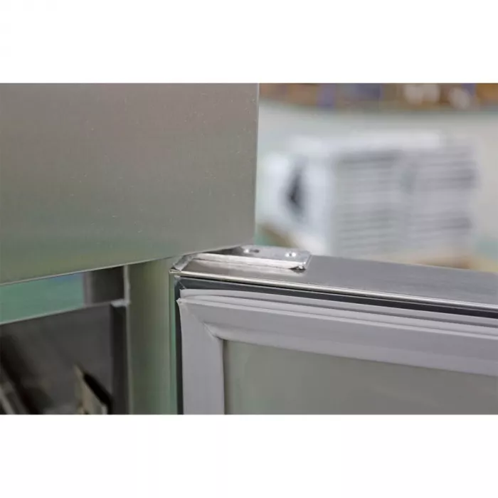 Edelstahlkühlschrank mit Glasstür, Inhalt 610 Liter, GN2/1