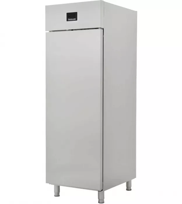 MG Hofmann Gewerbekühlschrank mit 1 Tür | Monoblock Kühlanlage | -2°/+8°C | Edelstahl | Umluftkühlung | 610 Liter