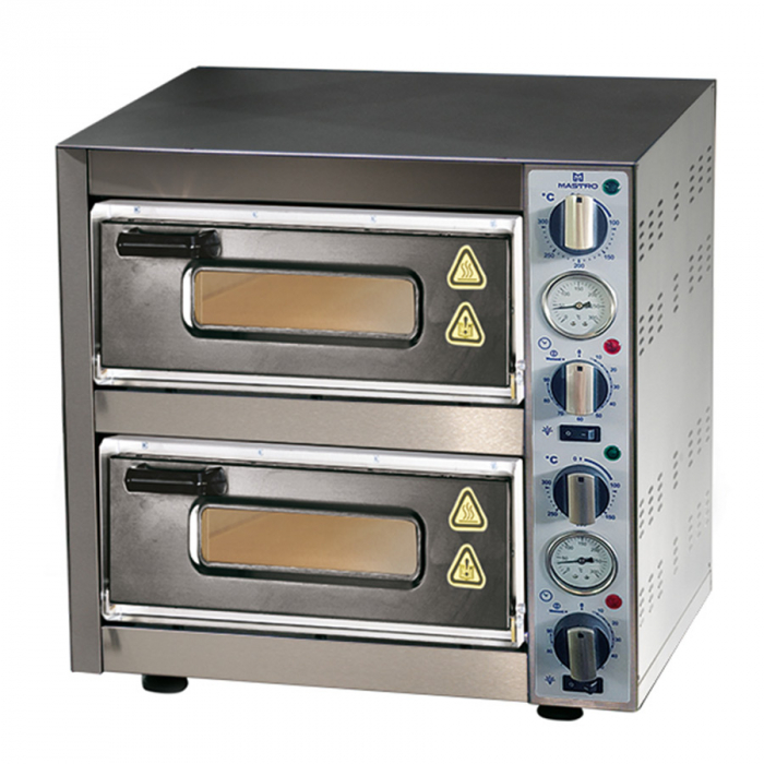 Elektro Pizzaofen für 2 Pizzen Ø 400 mm - Mechanische Bedienung - Gastrohot