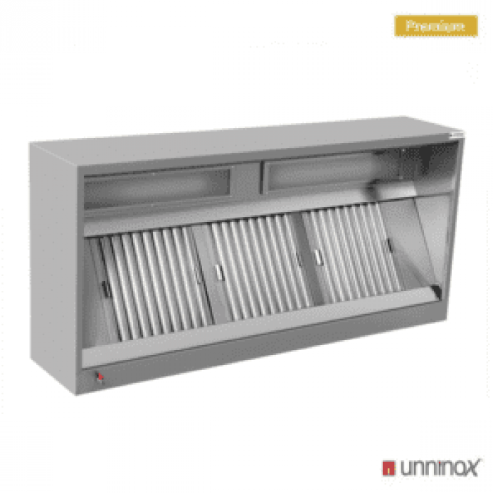 Dunstabzugshaube Box Modell Premium geschweißt 3500x1100x450mm Edelstahl