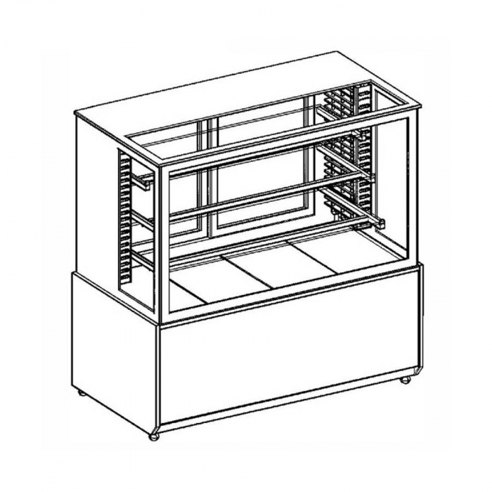 Fleischvitrine Statisch | B1100xT750xH1300 mm | Weiß-Schwarz