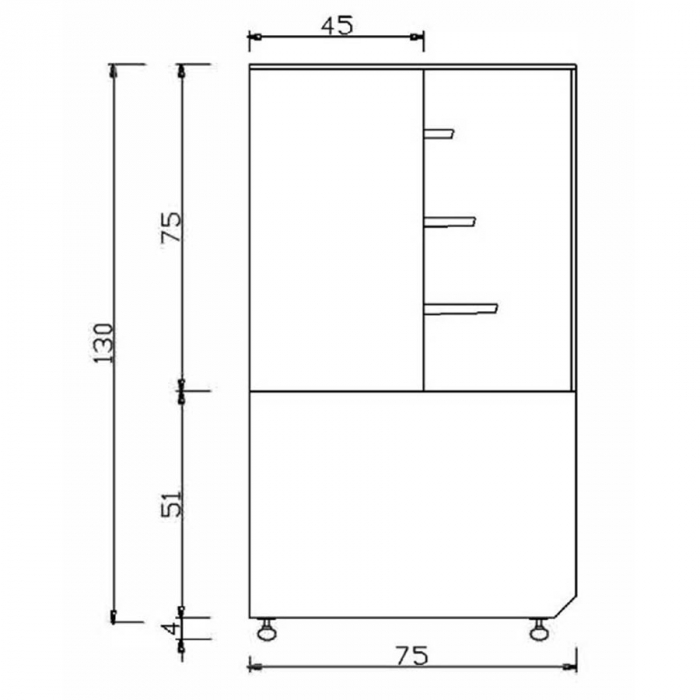 Fleischvitrine Statisch | B1100xT750xH1300 mm | Weiß-Schwarz