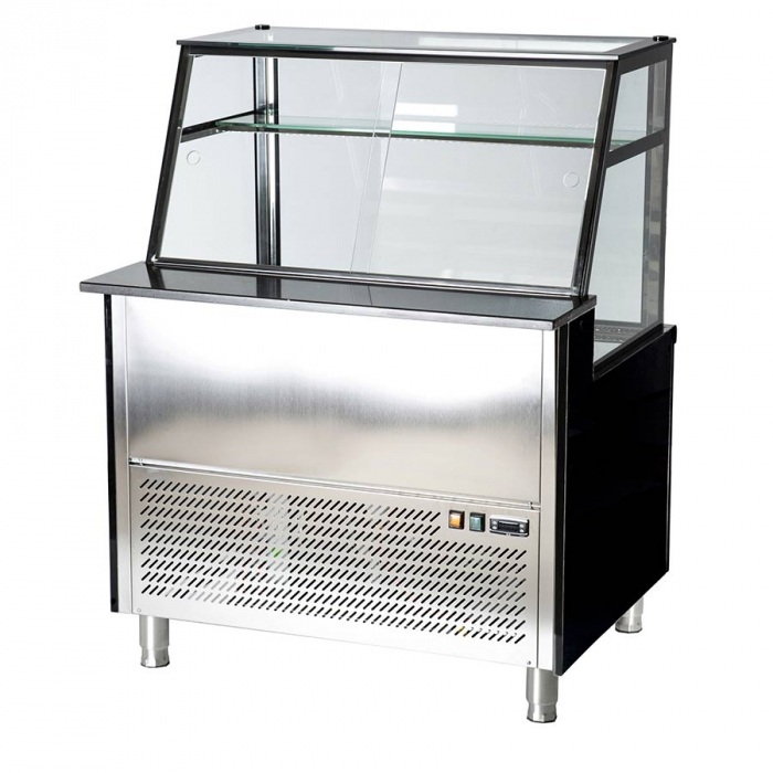 Fleischvitrine Umluftkühlung | B1000xT850xH1300 mm | Bordeaux-​​​Schwarz